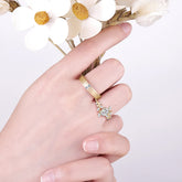 Nature-Inspired 6-Prong Oval Cut Moissanite Engagement Ring Set